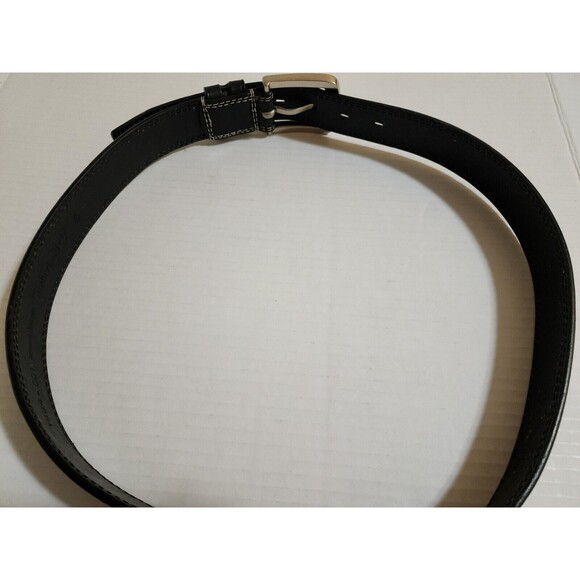 Timberland Men's Genuine Leather Belt Size 36 Black Contrast Stitches 1504-001 - Picture 7 of 7